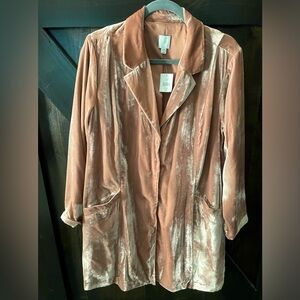 J.Jill Crushed Velvet Blush colored jacket/blazer. New with tags, Med. Petite.